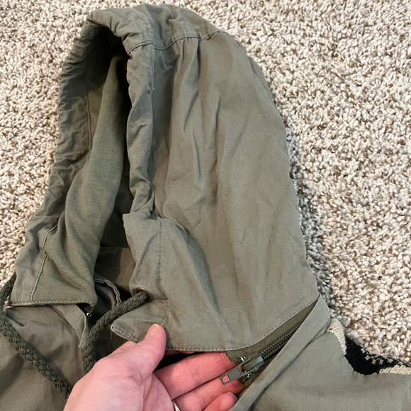 Fashionomics Olive Green Mockneck Utility Vest with Lining and Removable Hood - Picture 12 of 14